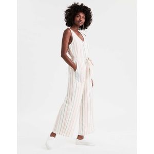 AE striped v-neck jumpsuit